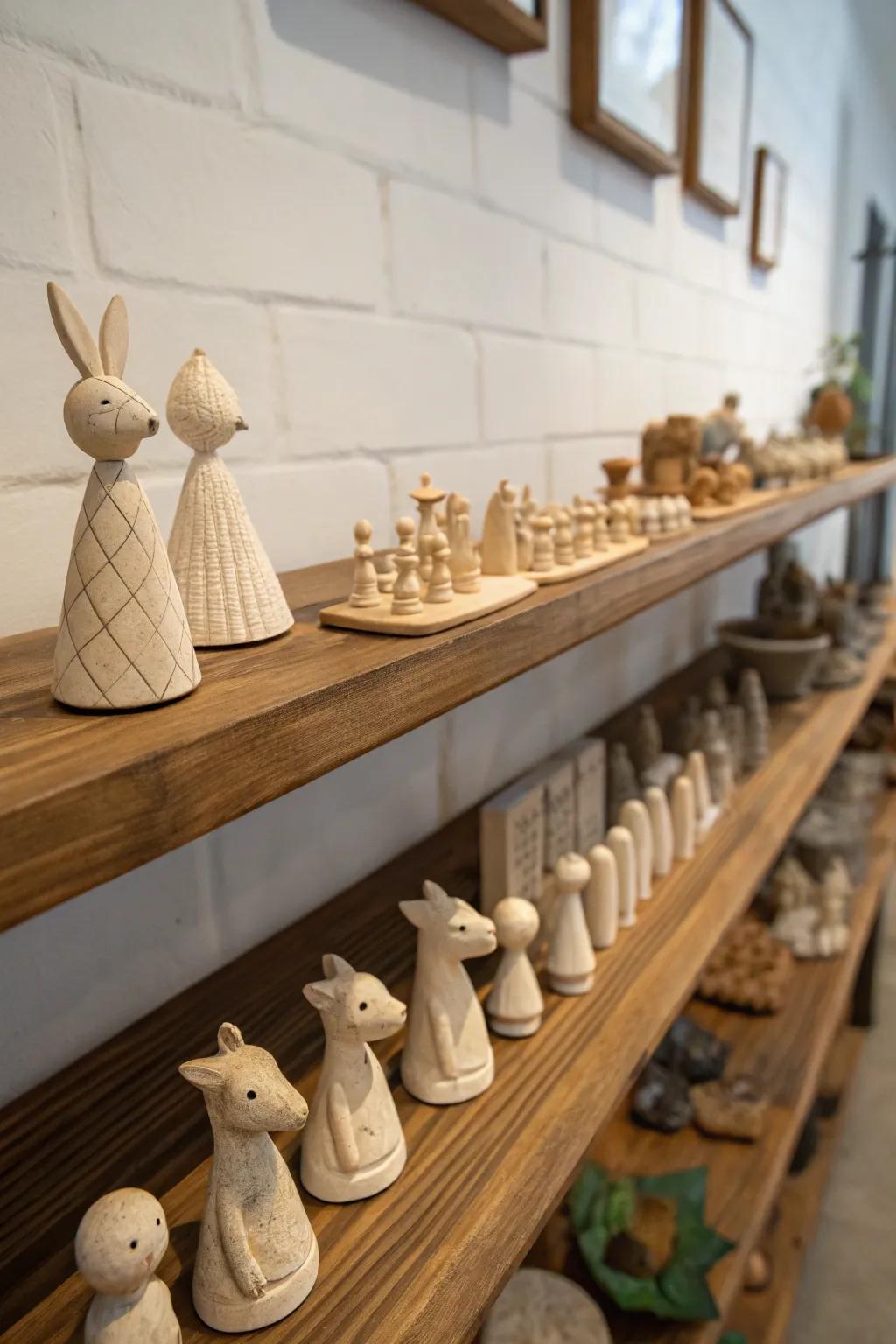 Tiny art pieces enhance the appeal of every corner and niche.