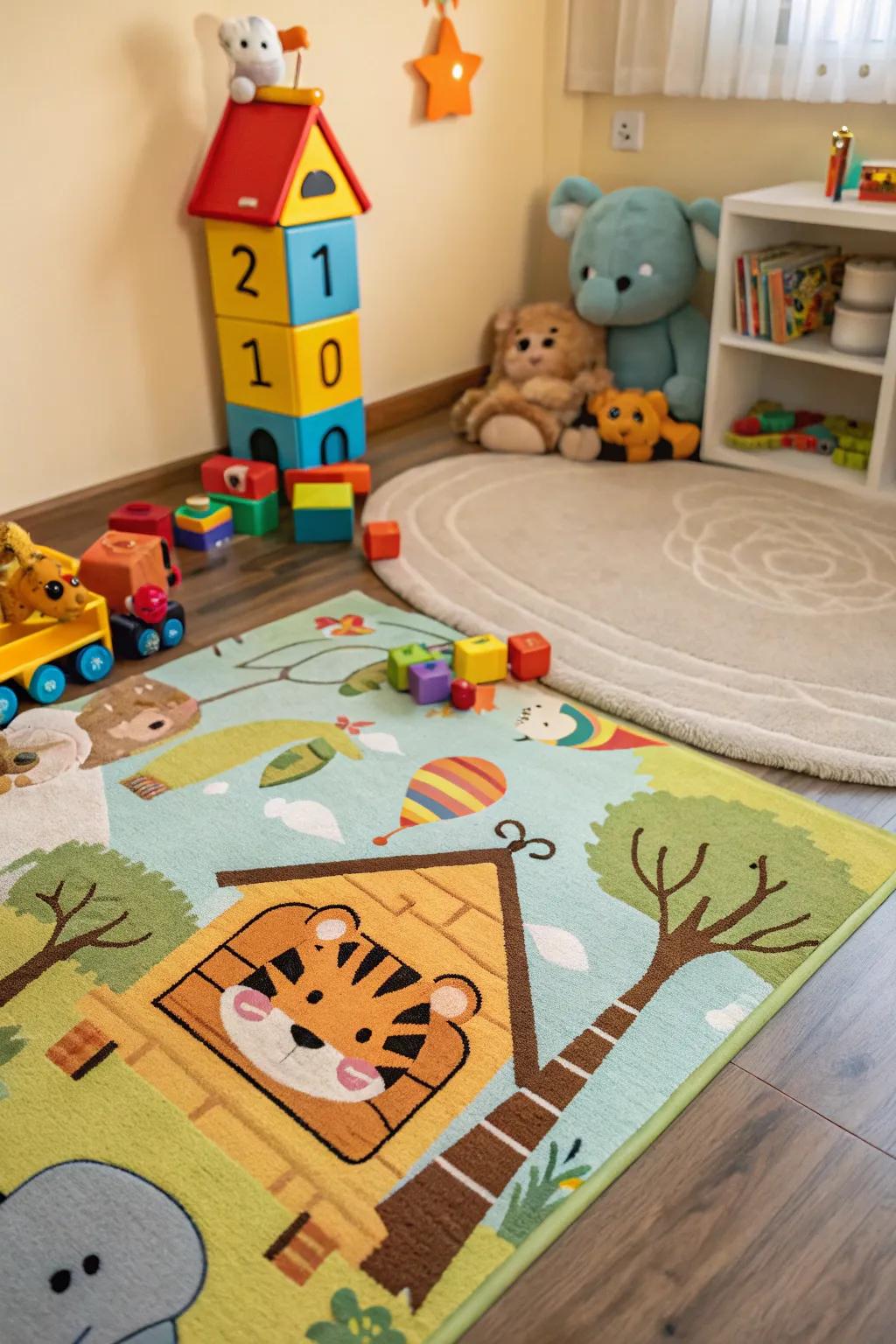 Spread happiness with an animal-themed rug.