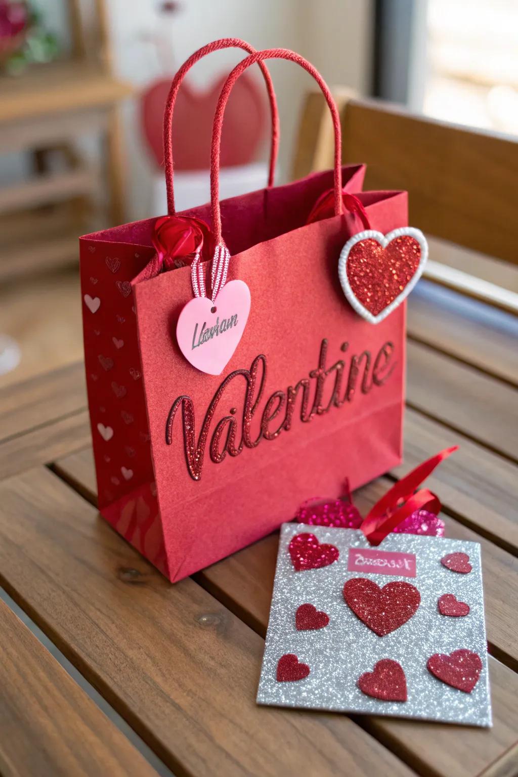 Tailored name embellishments contribute a heartfelt sentiment.
