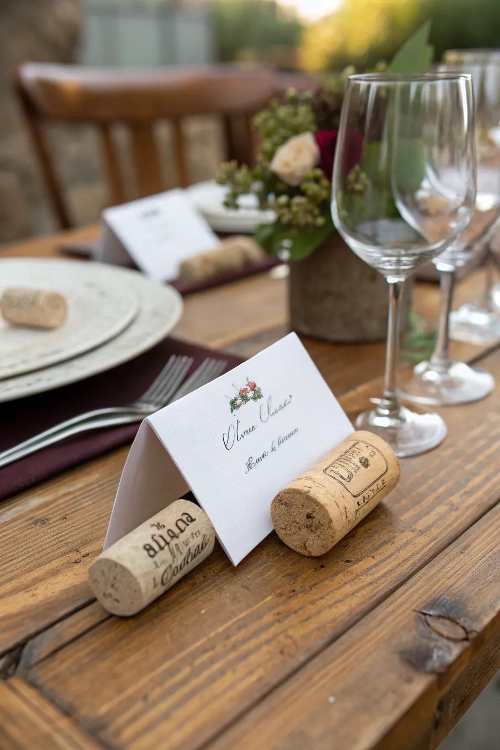 Wine cork stands introduce a rustic charm to your table.