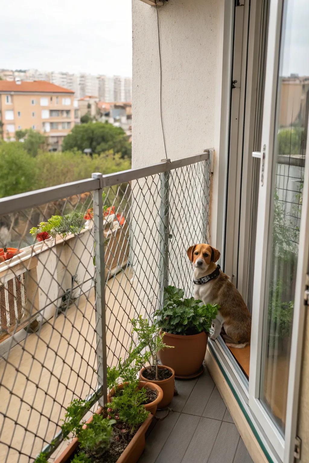 Animal-safe guards provide security while keeping the view open.