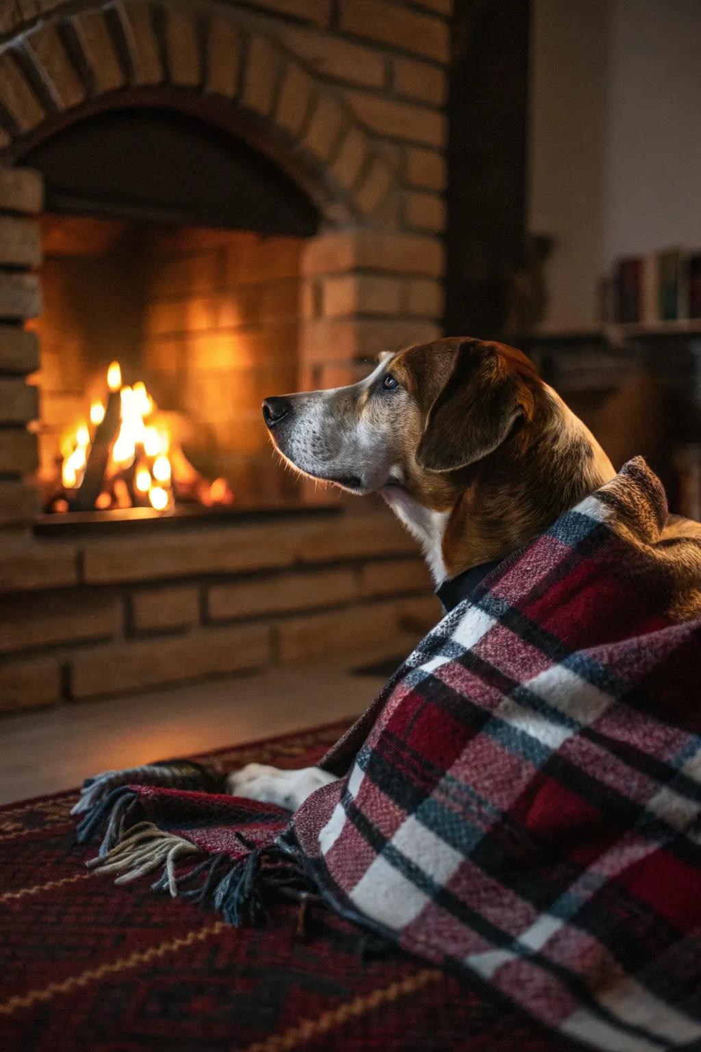 Cozy and warm moments near the fireplace.