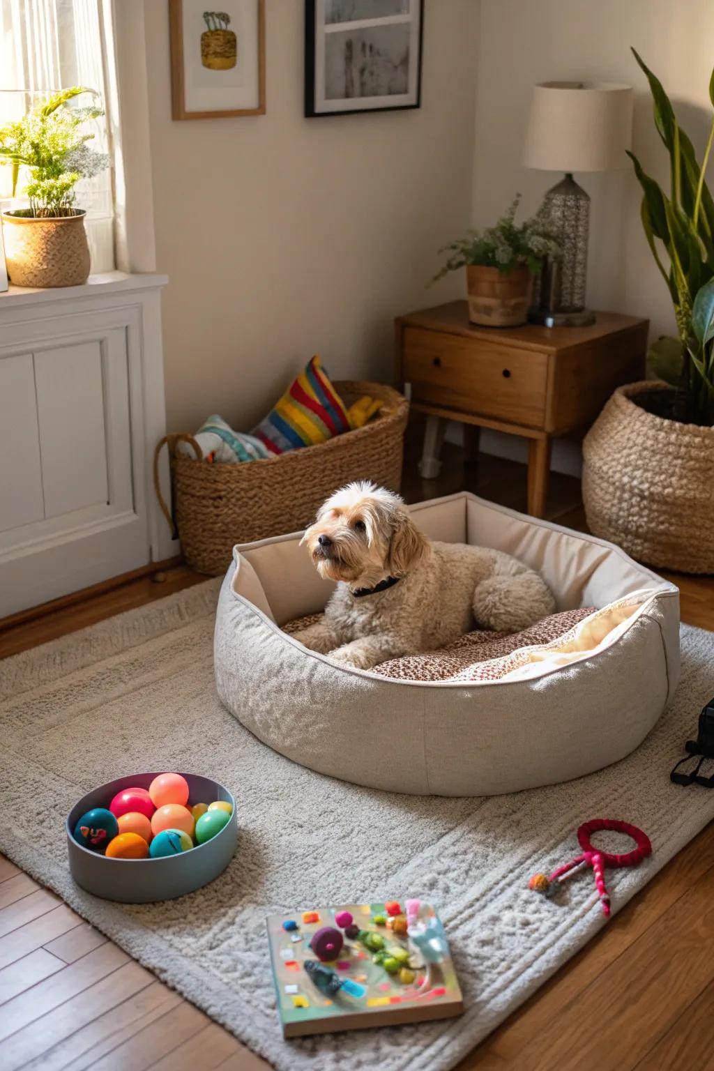 A peaceful haven for your furry buddy.