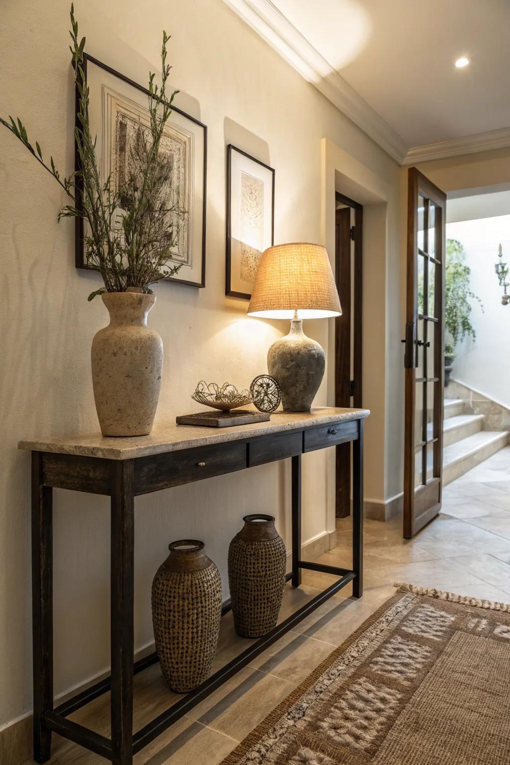 Slim console tables make the most of space without sacrificing style.