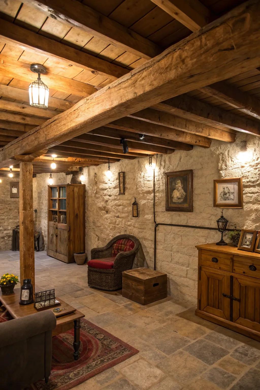 Wood supports create a warm and welcoming feeling.