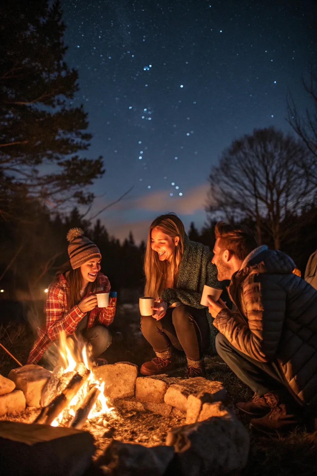 A comfy campfire birthday social.