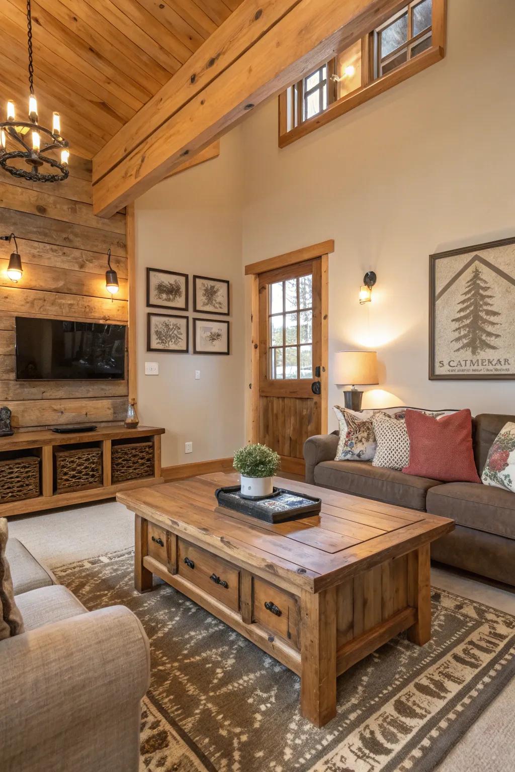 Country-style wood features add an inviting and warm appeal to fall decorating.