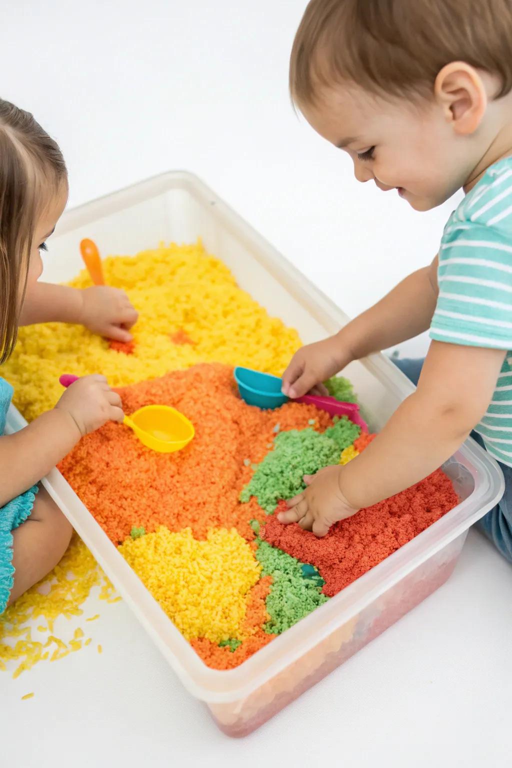 A sensory paradise where toddlers discover colors and textures through play.