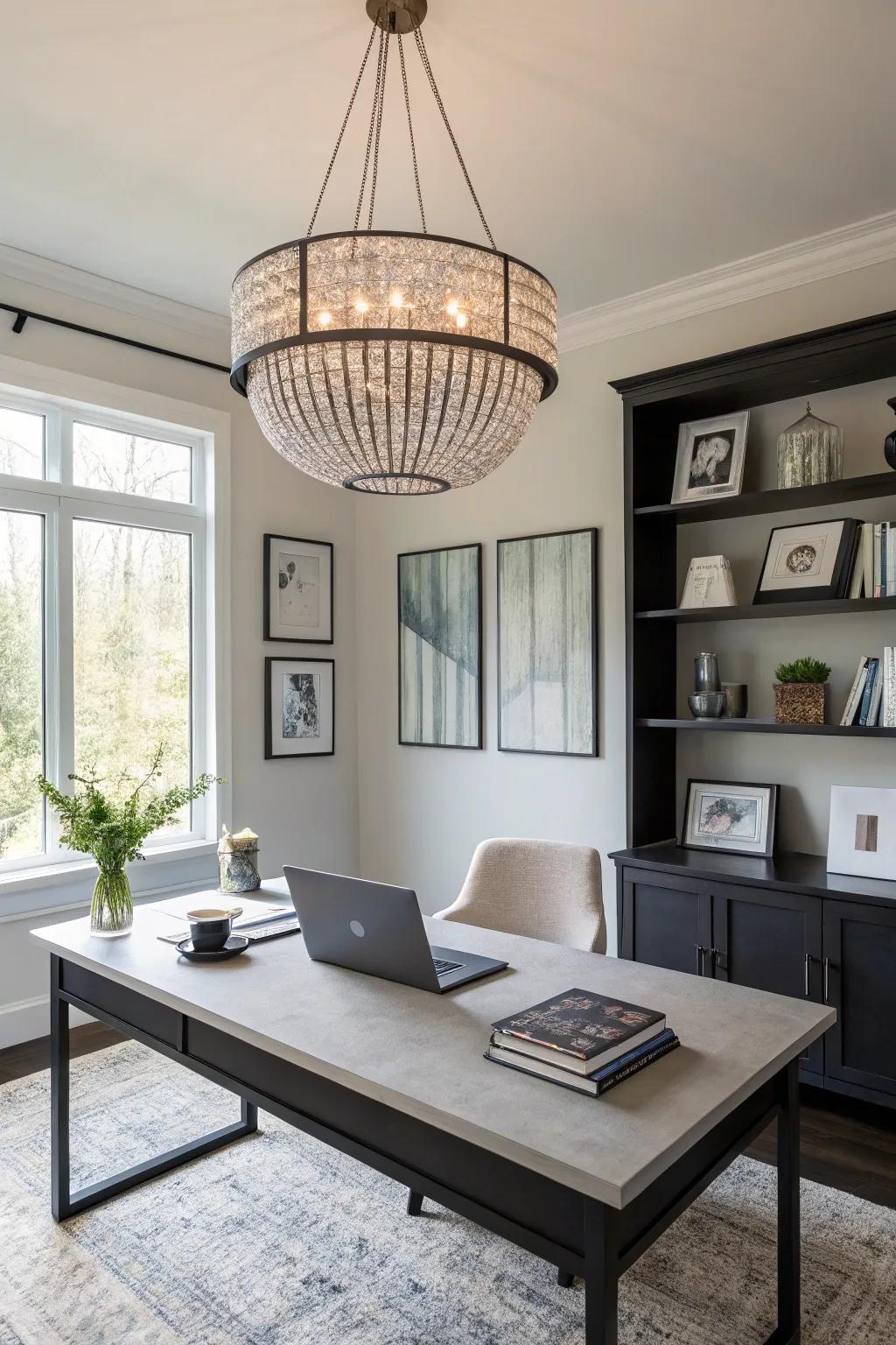 Eye-catching lighting can transform the ambiance of an office.