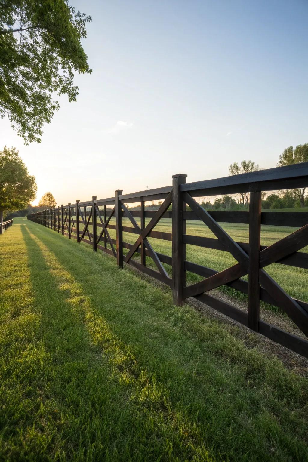 Crisscross fences provide a great balance of security and aesthetic appeal.