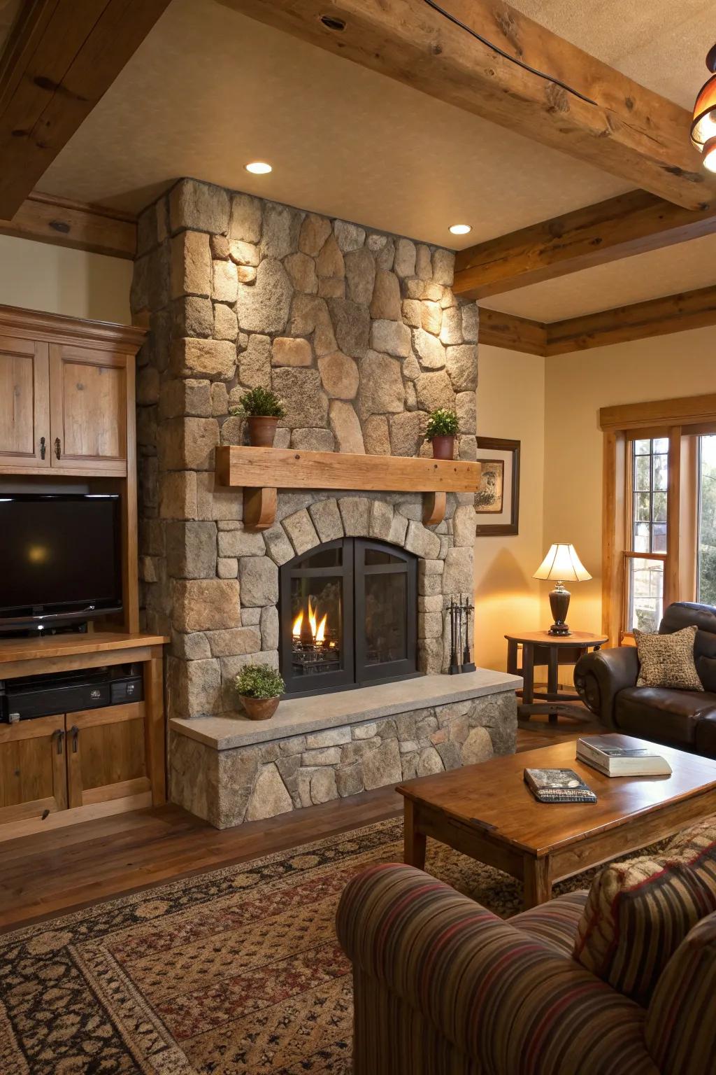 Stone surrounds combine the charm of the countryside with modern design.