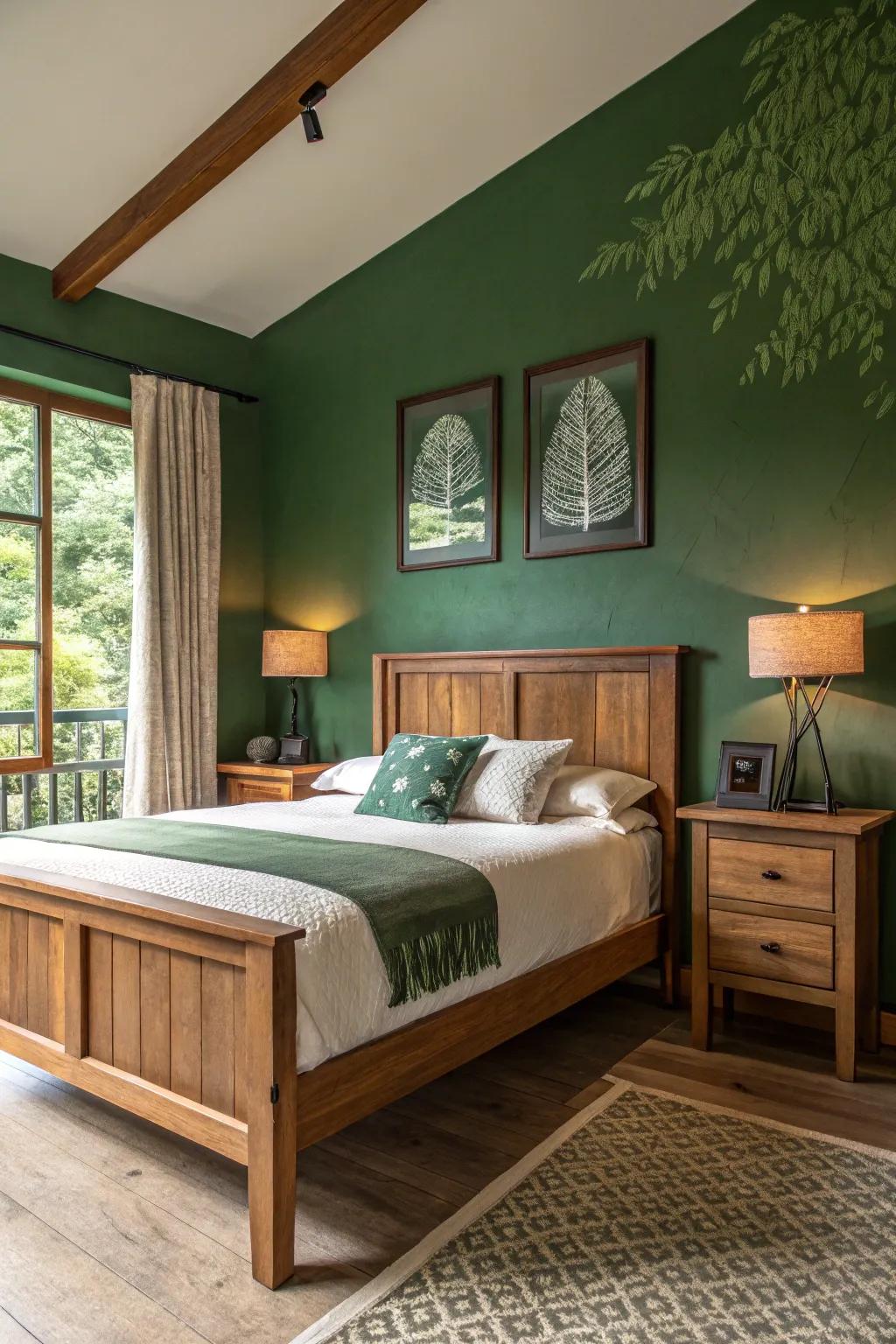 Organic timber enhances the abundant colors of woodland green.