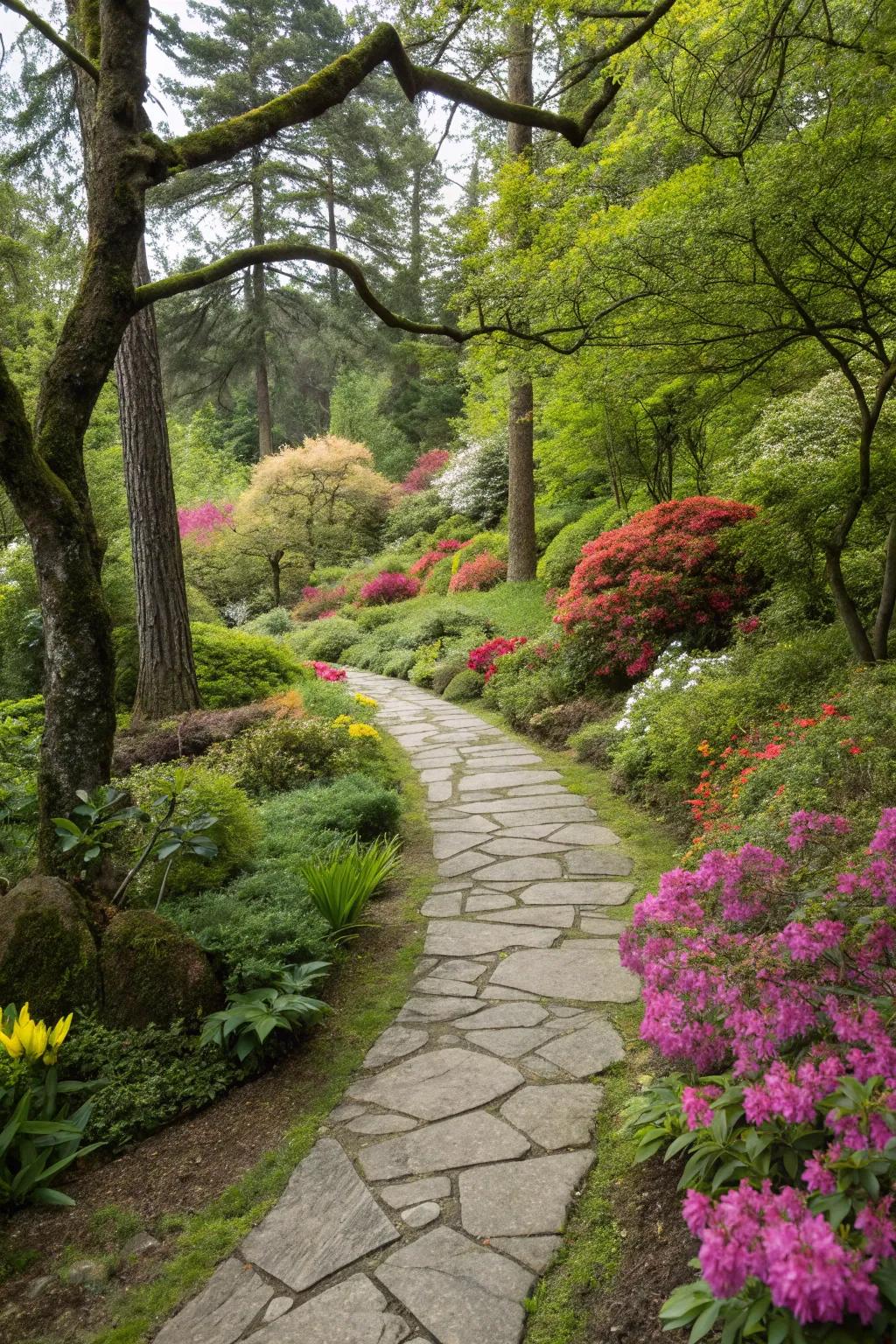 A curving stone path beckons further exploration.