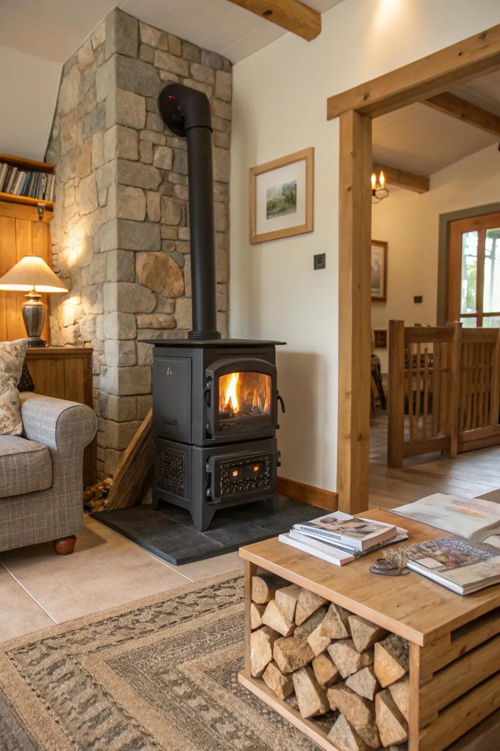 Having firewood readily available is both stylish and functional.