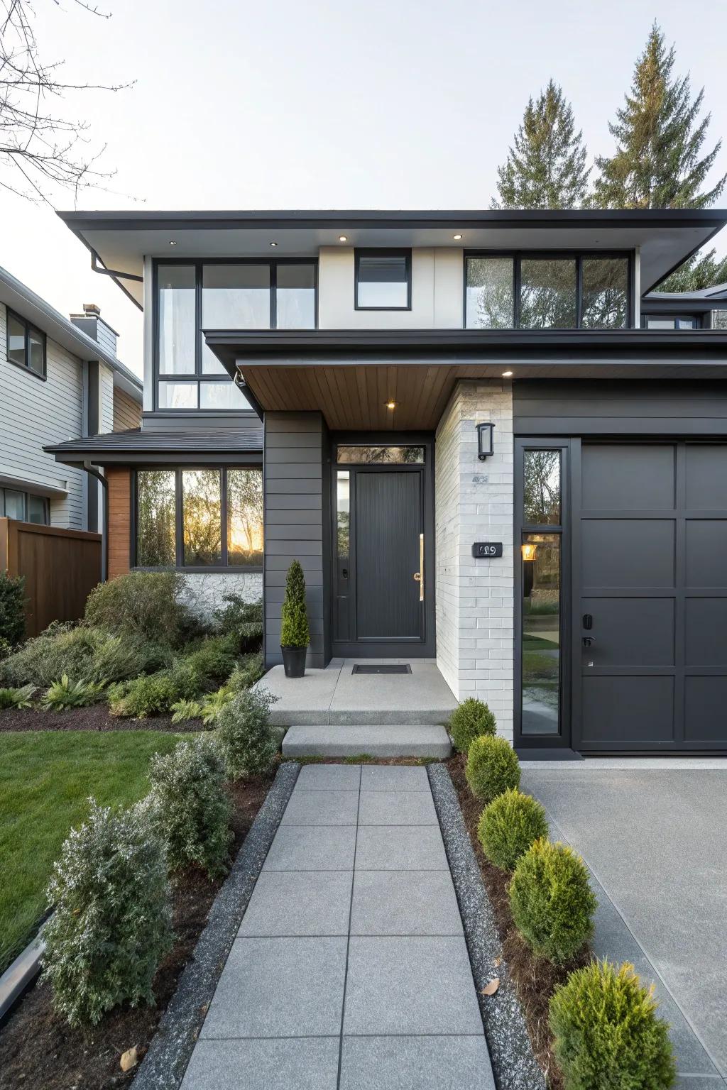 Dark gray gives a sleek, modern feel to any house.