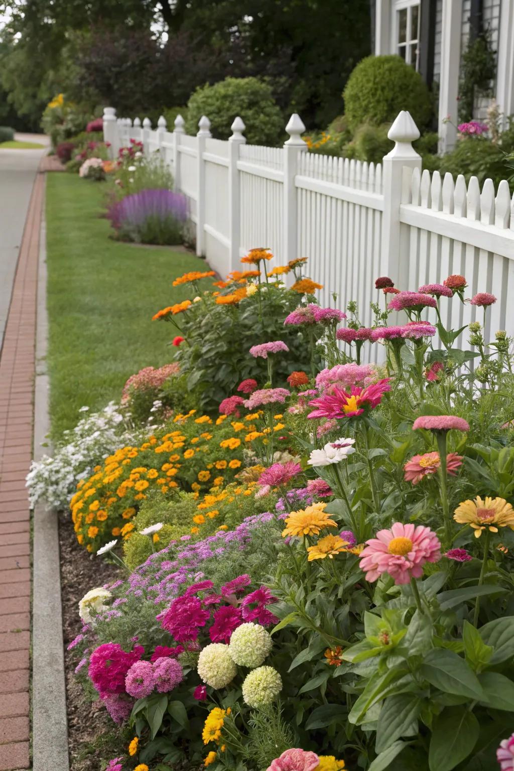 A variety of vivid blooms can turn your front yard into a lively painting.