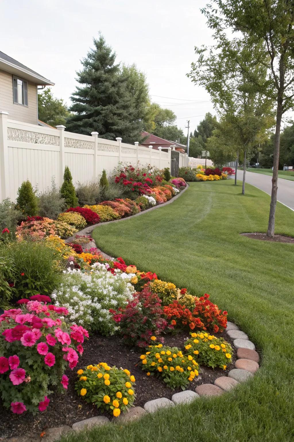 Flower beds can transform your front yard into a stunning showcase of nature's splendor.