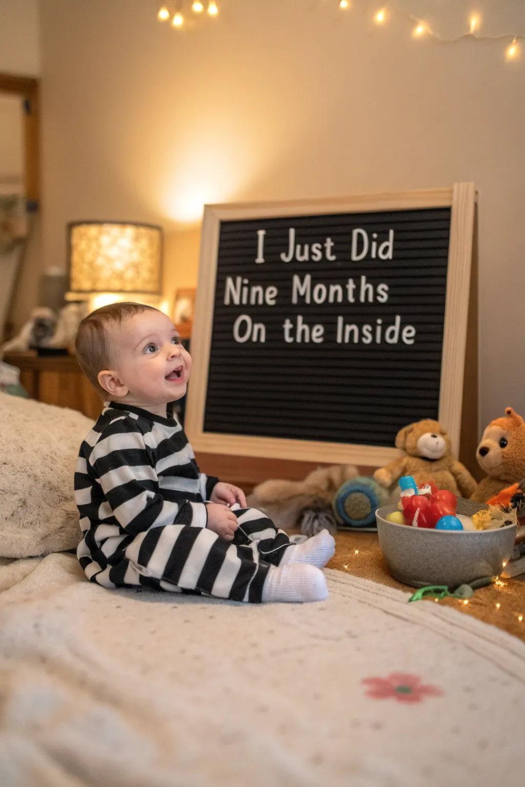 A lighthearted view of the infant's voyage from inside the womb to the outside world.