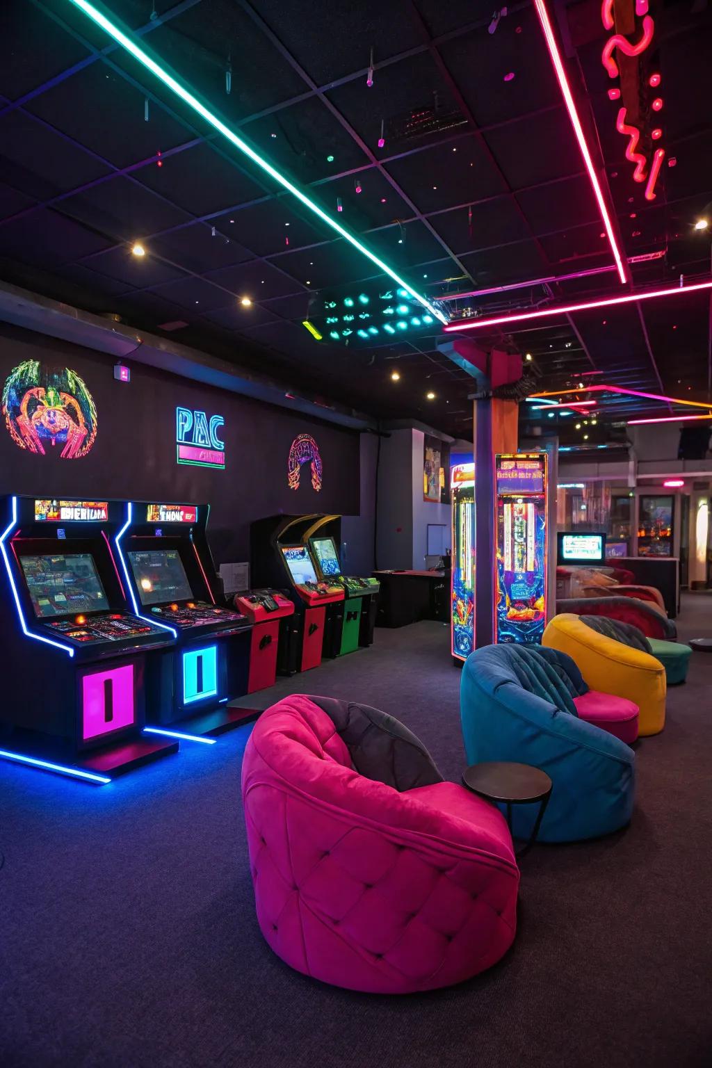 Radiant glow details bring lively energy to any gaming area.