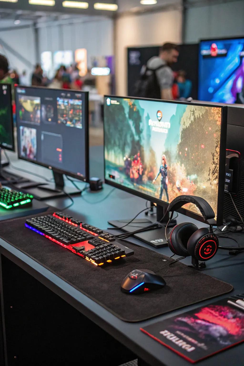 Using multiple displays enriches the gaming experience by providing a wide perspective.