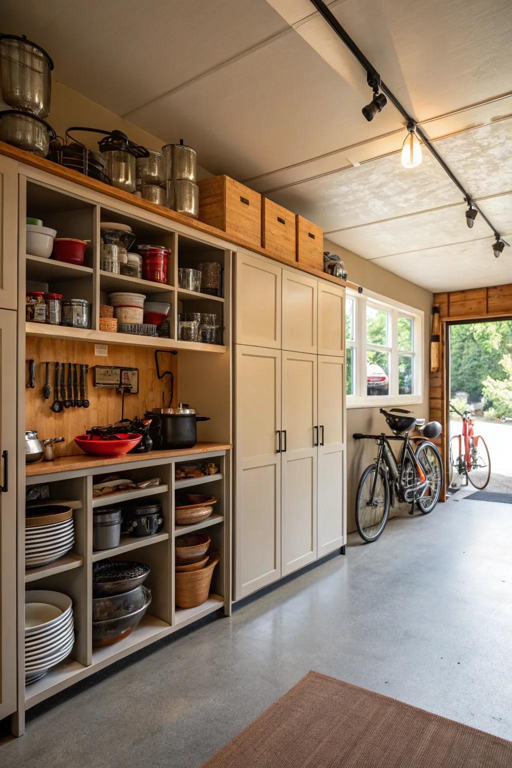 Utilizing vertical space for an open atmosphere.