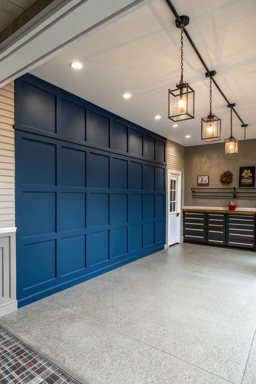 A striking emphasized wall can turn your garage into a fashionable space.