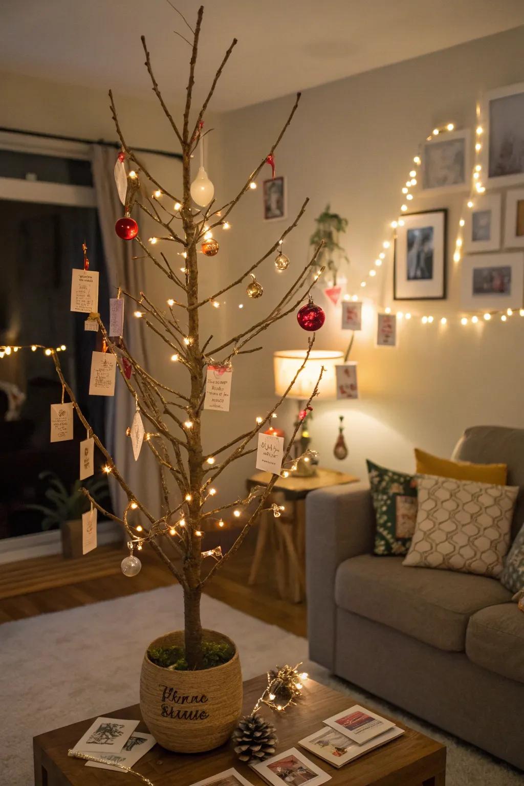 Gift cards become ideal adornments on a festive tree.