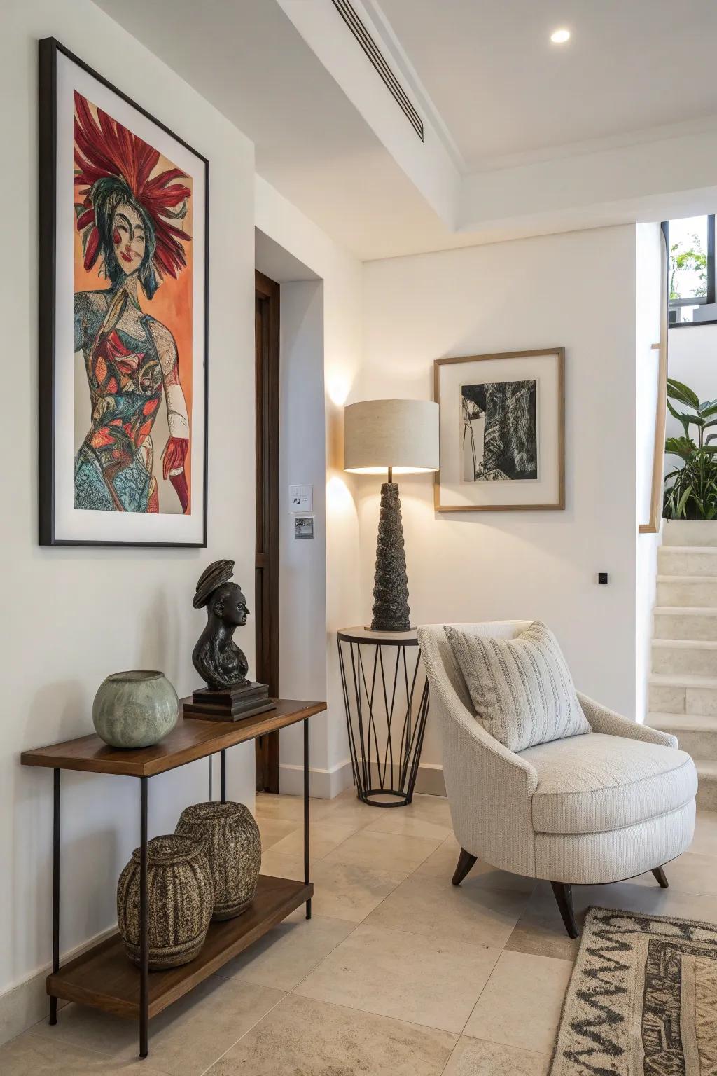 An exquisite art creation can serve as the centerpiece of any room.