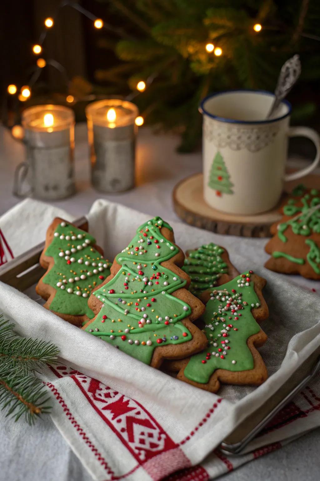 A grove of joyful gingerbread trees.