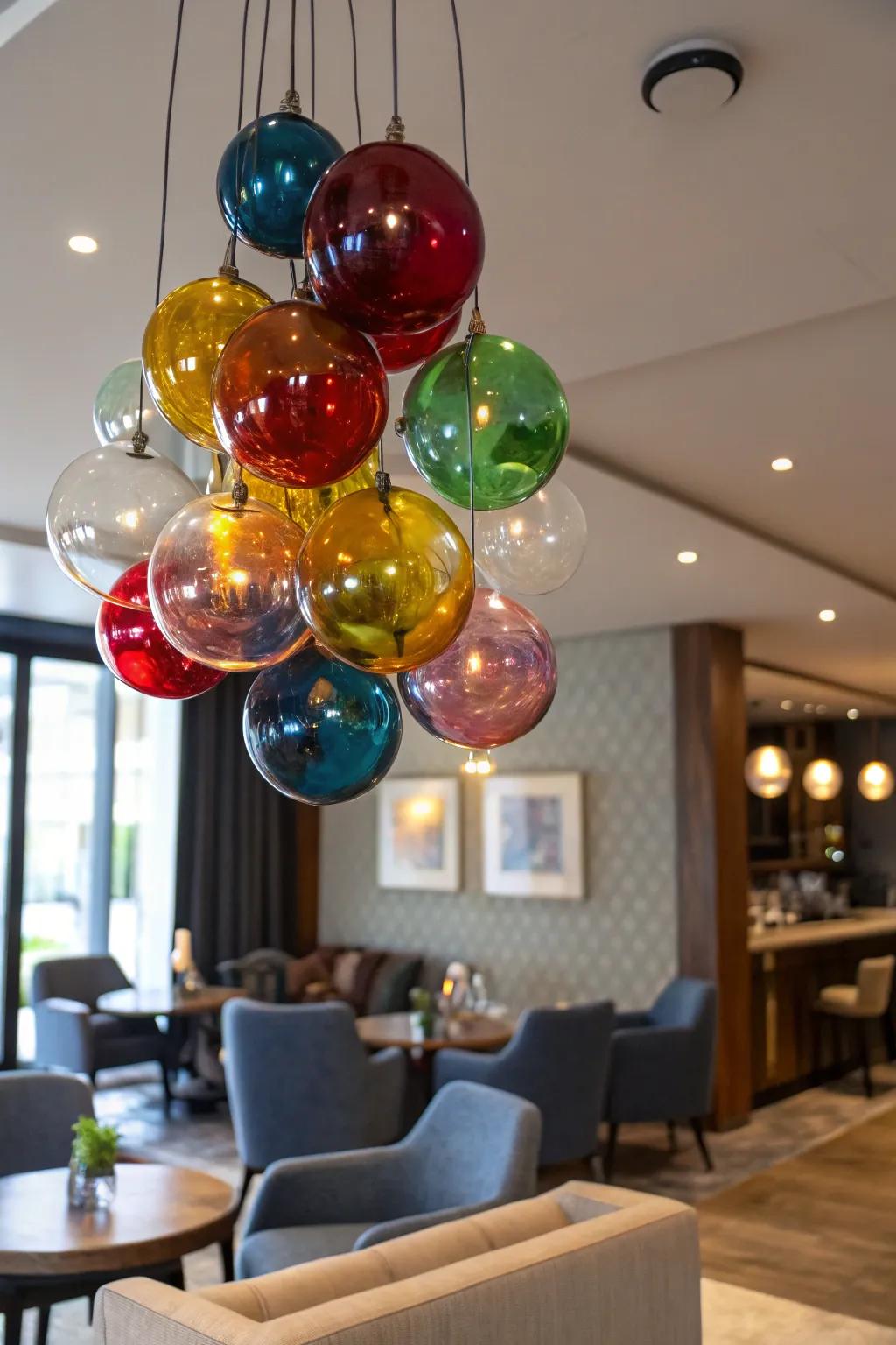 Introduce charm to your space using clustered glass balls.