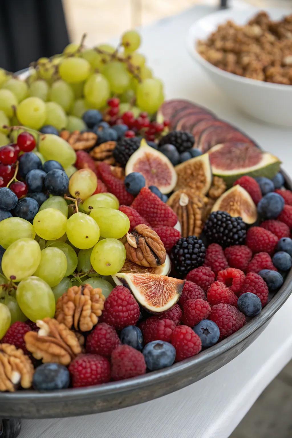 A radiant array of crisp fruits and nuts.