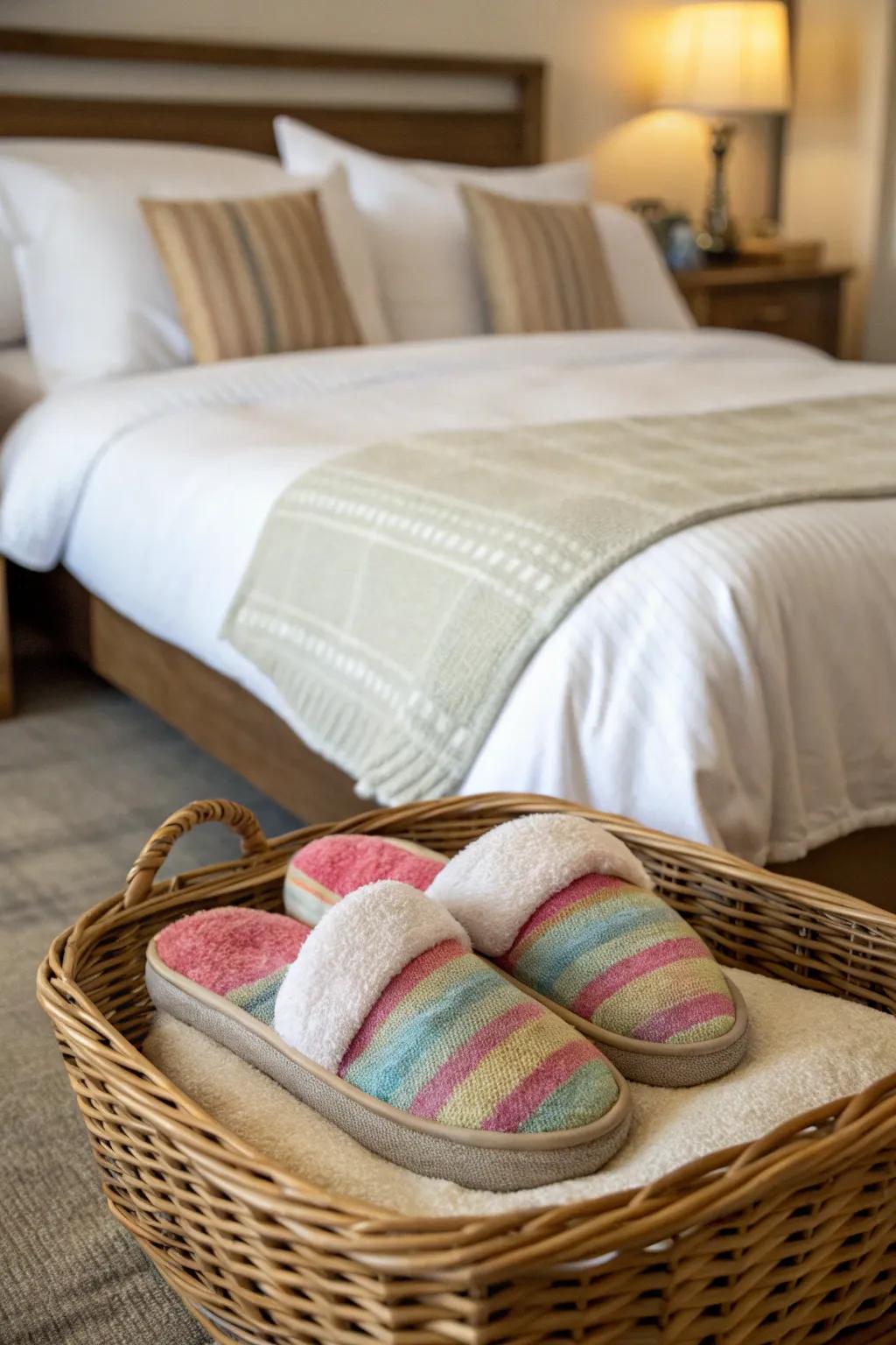 Comfortable slippers to make guests feel completely at home.