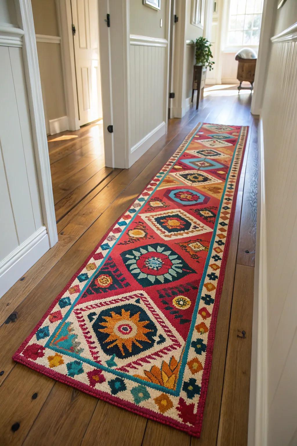 A runner brings warmth and style to your hallway's floor.