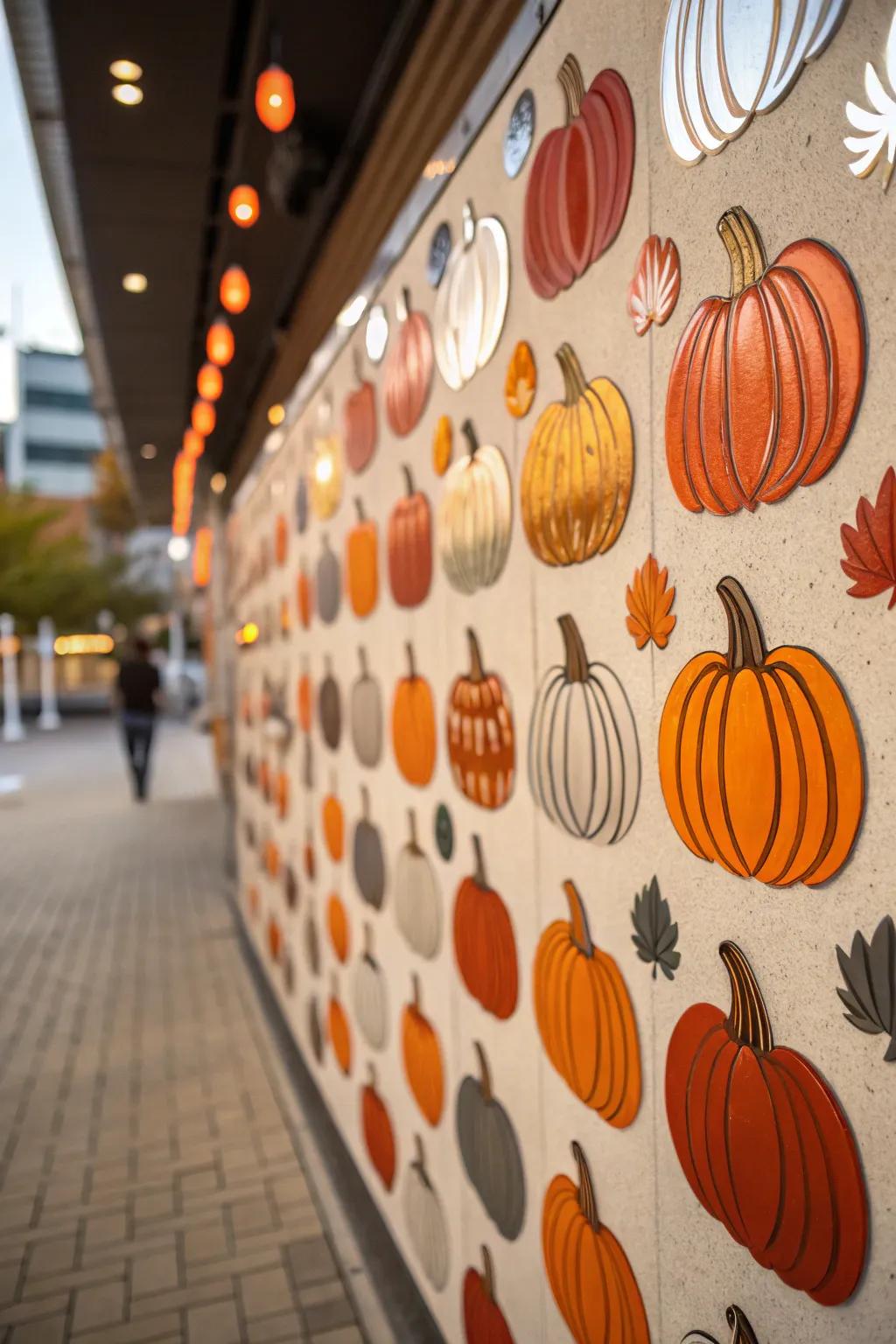 Gourd decals make for a festive and contemporary Halloween appearance.