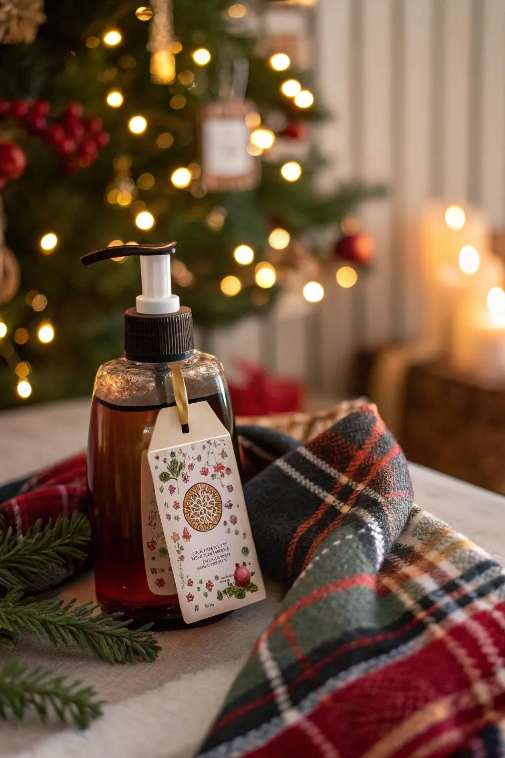Hand cleanser with a custom label adding a personal element