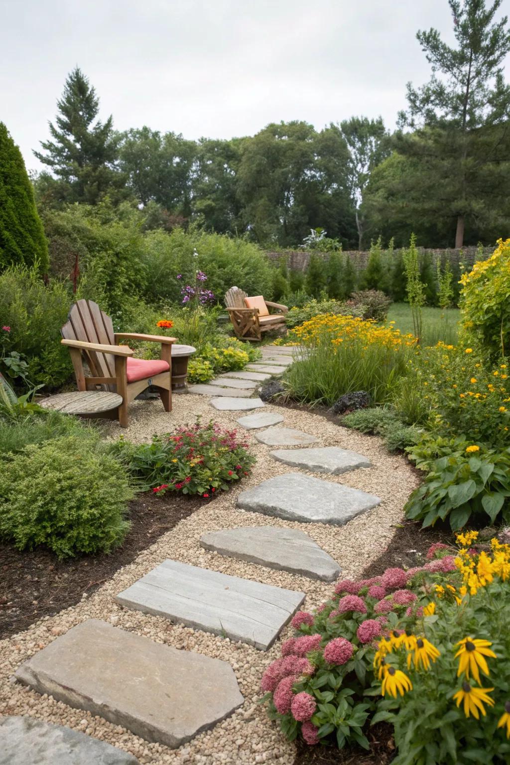 Stepping stones present a delightful and functional trail across your garden.