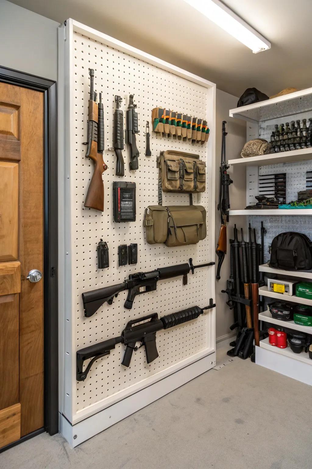 For your repository, a pegboard is the ultimate in versatile storage.