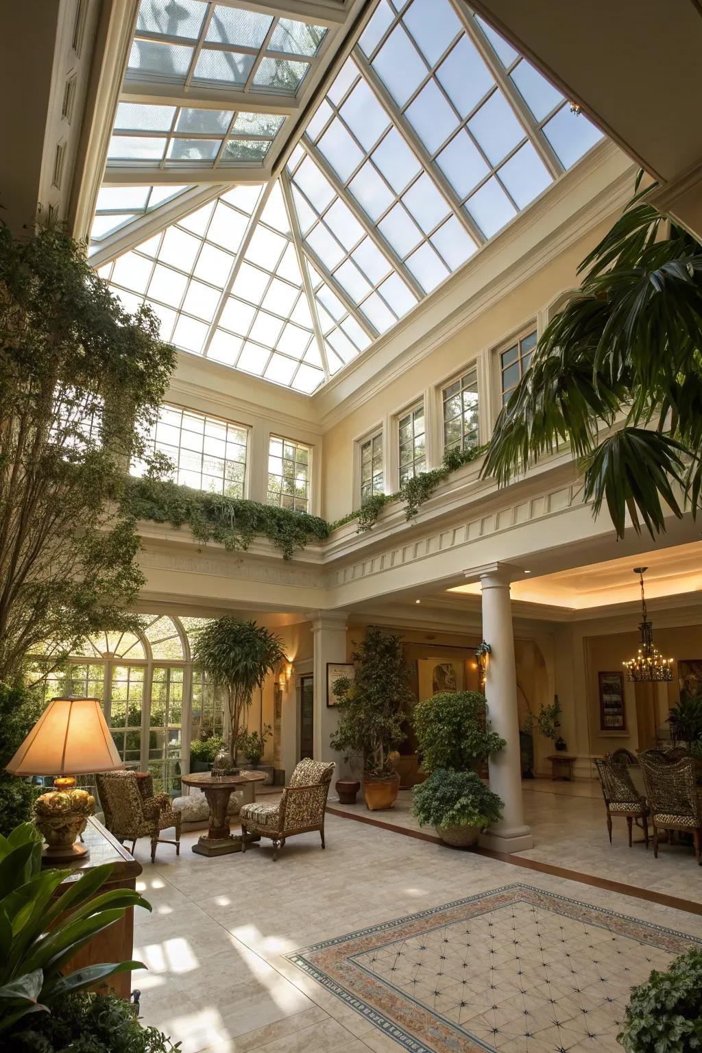 A sun tunnel illuminating the atrium and enriching the interior ambiance.
