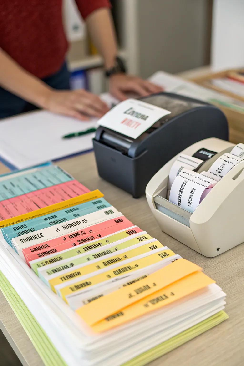 Custom labels bring a creative dimension to file management.