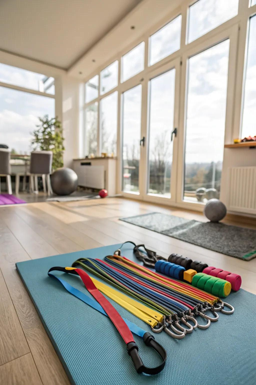 Resistance bands: Small and useful workout tools.