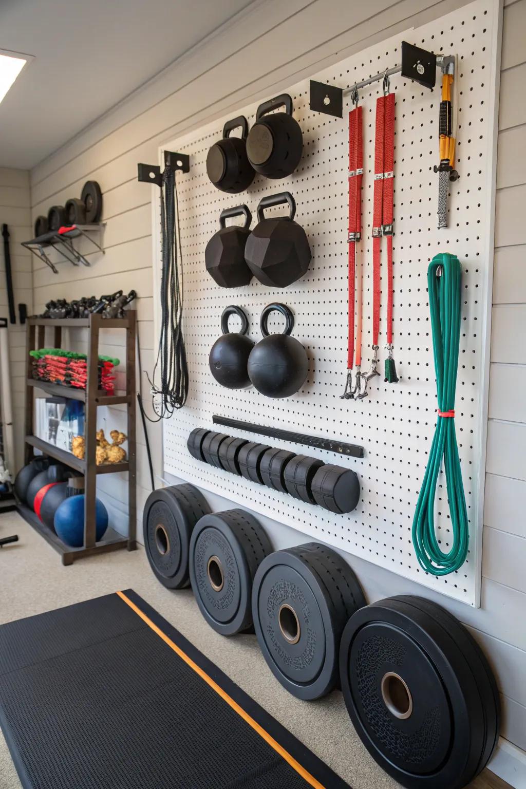 A board arrangement provides flexible and changeable storage possibilities.