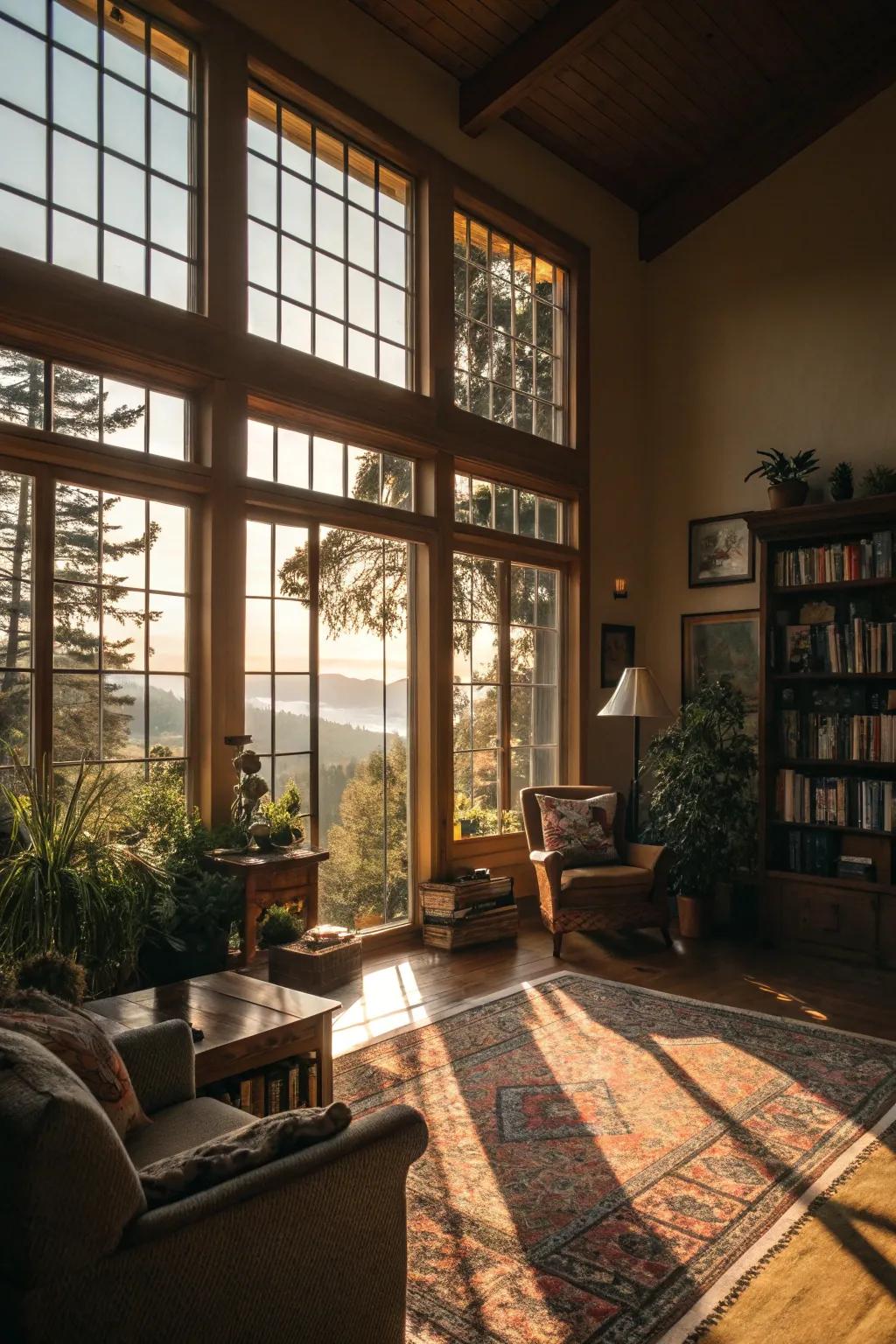 Illuminate your home with expansive windows that invite natural sunlight.