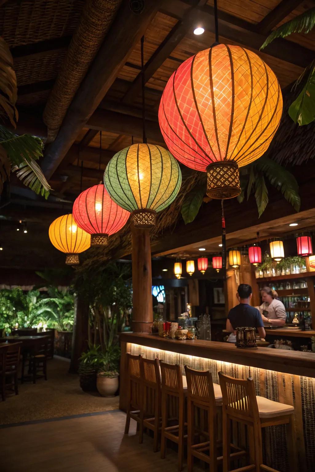 Infuse warmth and color with exotic lantern illumination.