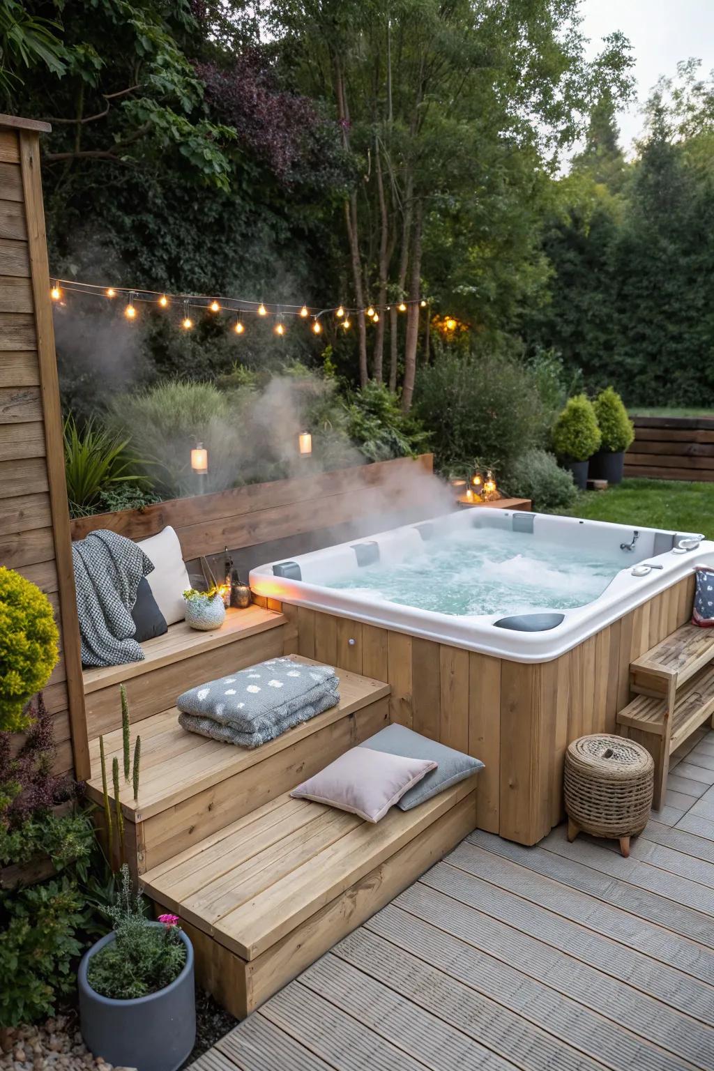 Built-in seating delivers comfort and flair, ideal for a calming escape.