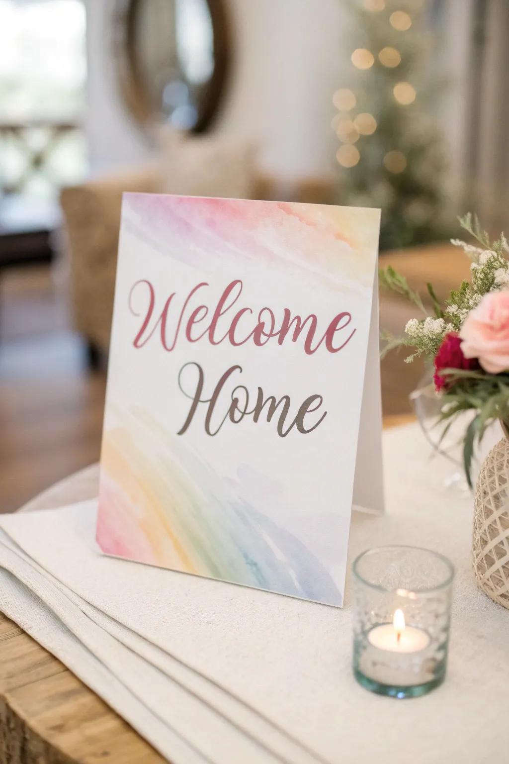 An inviting message to warm the soul