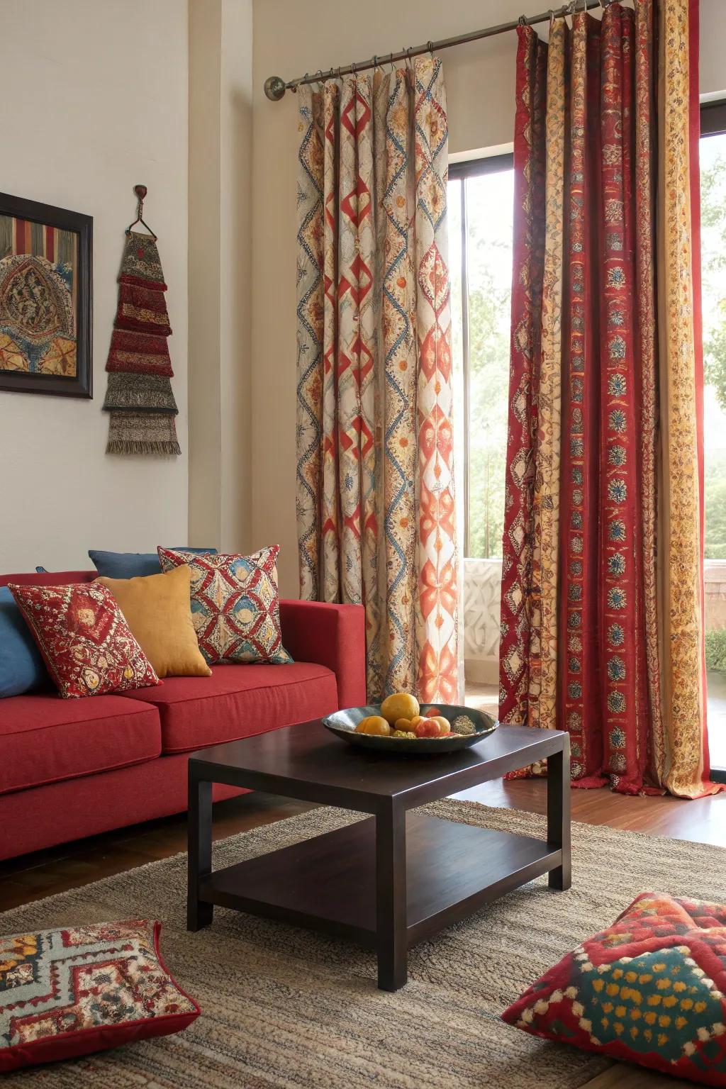 Designed window coverings can serve as a captivating centerpiece in your living space.