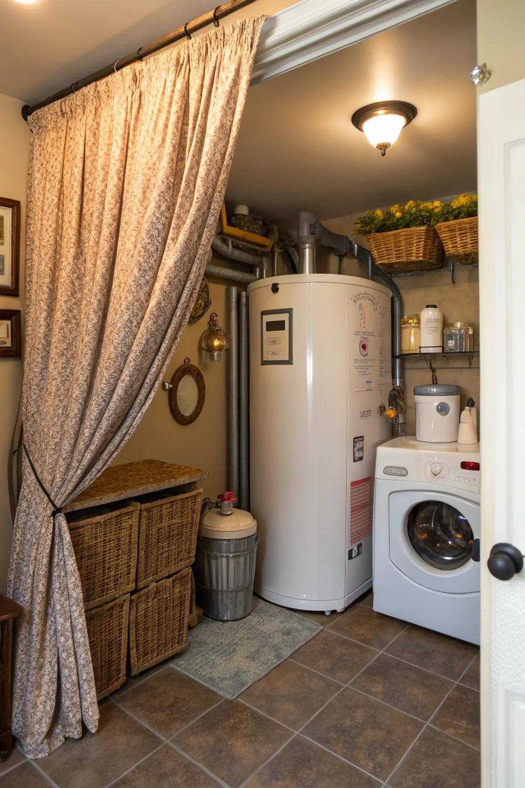 Curtains provide a fast and cost-effective hiding solution.