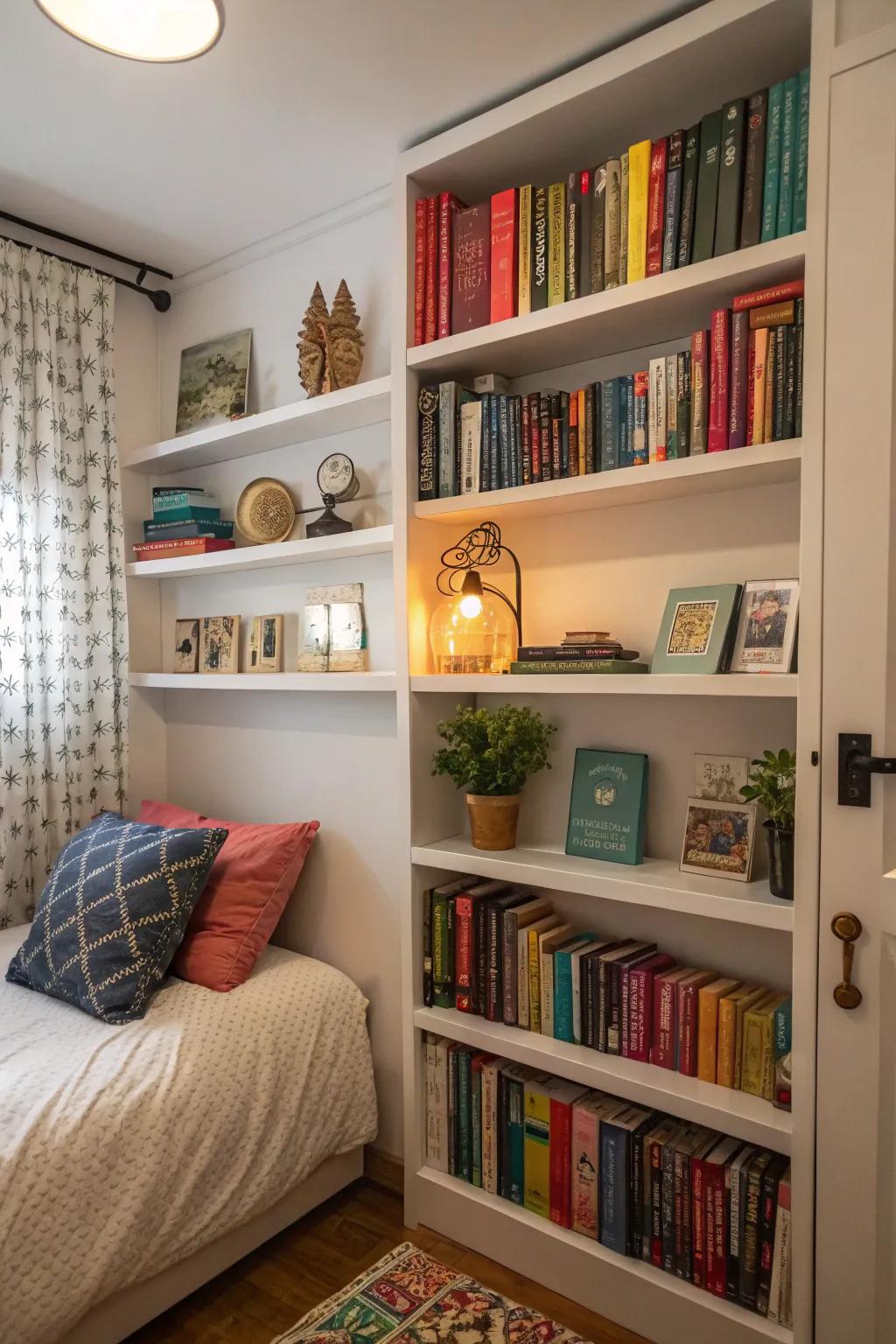 Smart use of wall space with vertical storage.