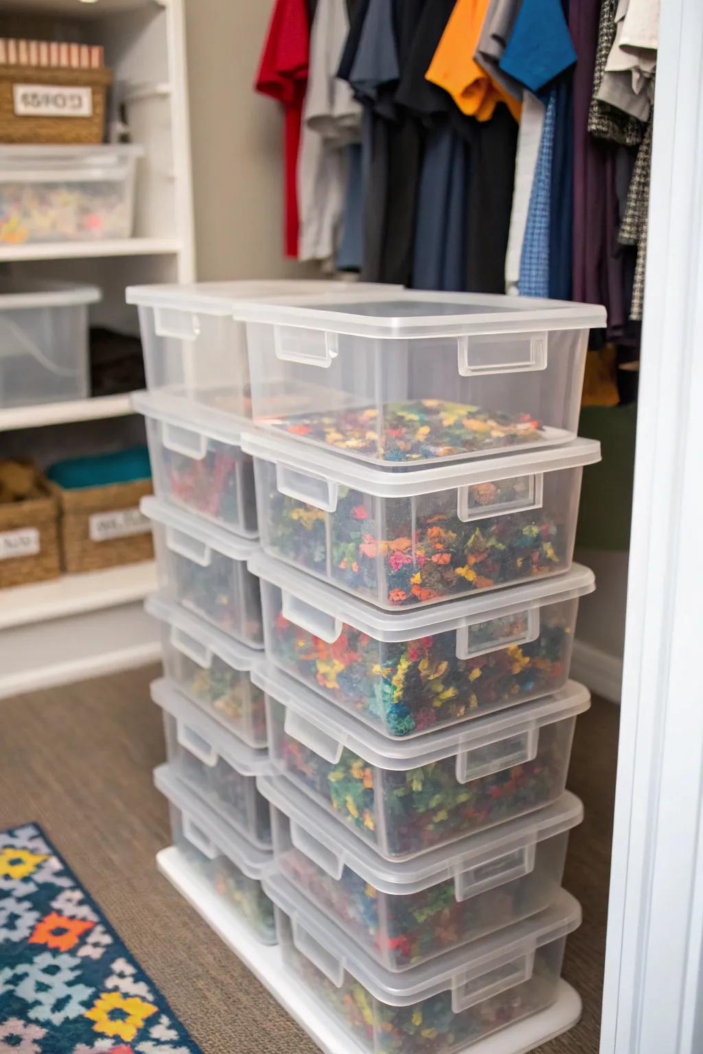 See-through boxes showcasing their puzzle contents.
