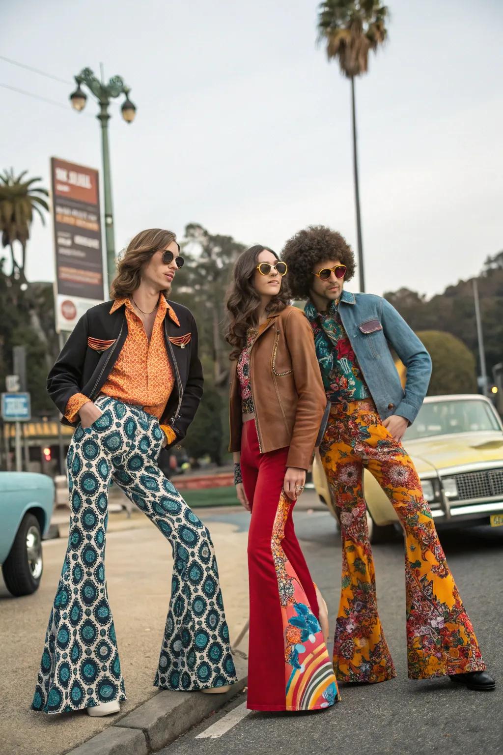 Attendees adorned in vibrant 70s fashions, perfectly capturing the era&rsquo;s iconic style.